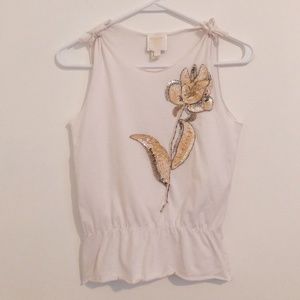 Anna Sui beaded flower tank XS TK